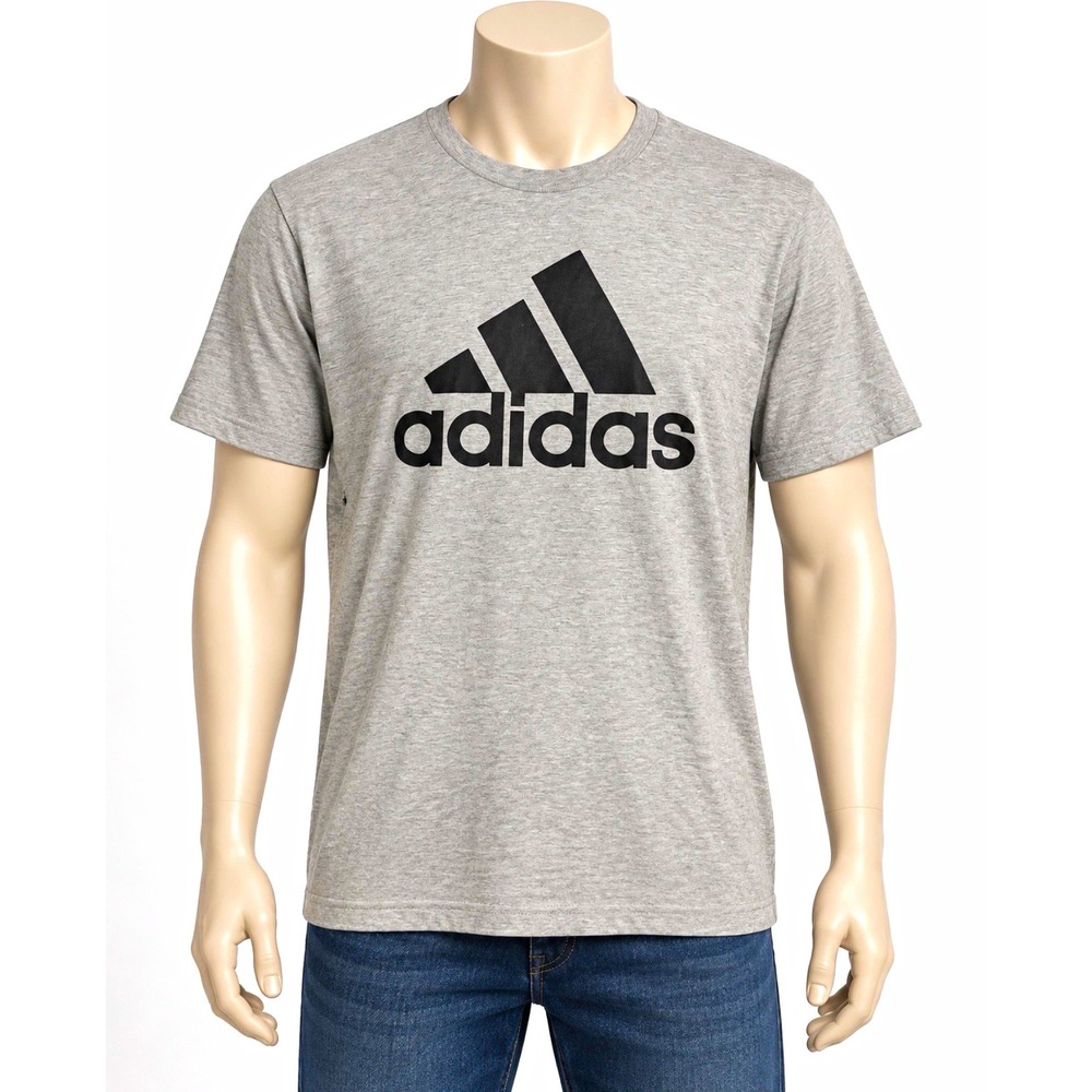 adidas Amplifier Tee Mens Gray Logo Graphic Print Crew Neck T-Shirt XL